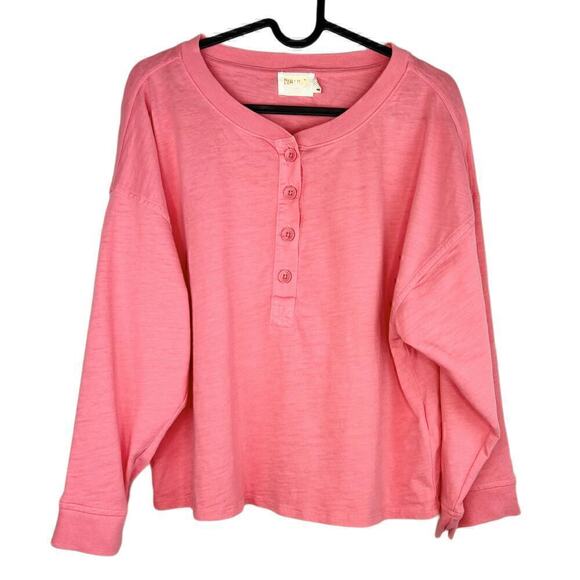 Nation LTD Evereve 2024 Alix Oversized Henley Top in Babydoll Size Small - Picture 3 of 9